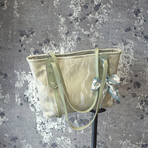 Nuevo Bolso Tote para Mujer, Gran Capacidad, Color Sólido, Cuero PU, Cierre de Cremallera, Forro de Poliéster, para el Trabajo, con Pañuelo - Product Image 2