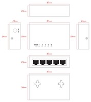 Saklar Ethernet 5-Port 10/100/1000Mbps, dengan indikator LED RJ45 1G mendukung saklar jaringan flip Port otomatis