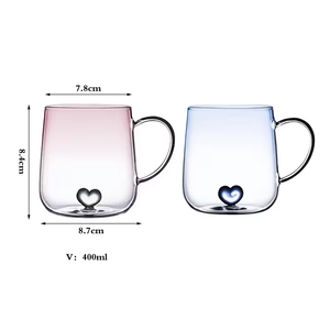 <span class=keywords><strong>Taza</strong></span> <span class=keywords><strong>de</strong></span> Vidrio <span class=keywords><strong>de</strong></span> 400 ml, <span class=keywords><strong>Taza</strong></span> <span class=keywords><strong>de</strong></span> Vidrio <span class=keywords><strong>de</strong></span> Borosilicato, <span class=keywords><strong>Diseño</strong></span> <span class=keywords><strong>de</strong></span> Dibujos Animados, Aislada al Vacío, para Té y Café, <span class=keywords><strong>con</strong></span> Asa - Product Image 4