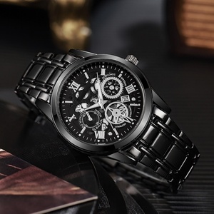 Montre pour homme, montres à bracelet creux, montres à quartz tendance, acier inoxydable, étanches, lumineuses, montres mécaniques pour homme, montres de créateur - Product Image 1