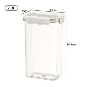 Airtight Moisture Proof Thick Clear <b>Plastic</b> Storage Jars Square Visible <b>Container</b> for Grain <b>Cereal</b> Snack Kitchen Storage - Product Image 6
