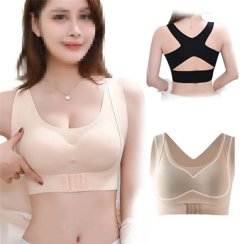 New Women Front Closure Sports Posture Corrector Shaper Tops Seamless Post Surgery Bras with Support Band