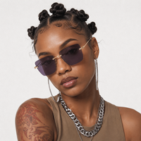 SITIER ODM&OEM Lunettes de soleil carrées sans monture unisexes tendance avec protection UV400