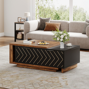 <span class=keywords><strong>Table</strong></span> basse extensible réglable de 42 <span class=keywords><strong>à</strong></span> 65 pouces de longueur, <span class=keywords><strong>table</strong></span> d'appoint réversible avec rangement central, pour salon, appartement, maison - Product Image 1
