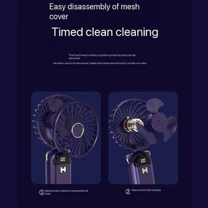 IStapromo Gifts Mini Portable Handheld Fan With Digital Display Foldable <b>Battery</b> <b>Operated</b> Three Speeds Plastic Body - Product Image 3