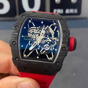 High-end luxury 3501 carbon fiber <b>mechanical</b> <b>watch</b>, barrel-shaped hollow blue dial, fashionable men's business sports <b>watch</b> - Product Image 3