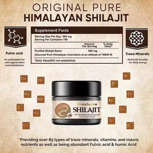 La résine de Shilajit contient de l'acide fulvique et des oligo-éléments Shilajit sibérien pur original contient plus de 85 gels de supplément d'acide en décomposition - Product Image 3