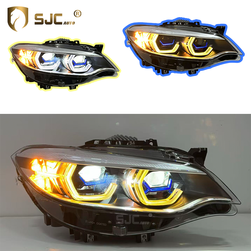 Sjc V2 Silver LED Headlight Assembly For BMW 2 Series F22 / F87 2014-2021 Yellow White DRL