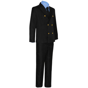 Costume de cosplay Coolmanyuan Sanji noir à double boutonnage pour homme, costume d'anime taille adulte, printemps 2023, tissu polyester - Product Image 2