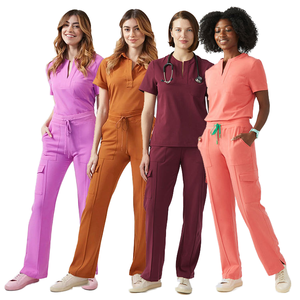 Uniformes Médicos Nouveau Uniforme Unisexe Ensemble Scrubs Manches Courtes Hauts Pantalons Hôpital Animalerie Chirurgie Médicale Vêtements de Travail Médecin Infirmière - Product Image 1