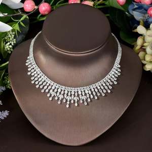 Hibride ชุดเครื่องประดับแฟชั่นลายใบไม้4ชิ้นสำหรับดูไบสำหรับเจ้าสาวเจ้าสาวงานแต่งงานต่างหู CZ สร้อยคอ parrure Bijoux Femme mariage N-1516 - Product Image 4