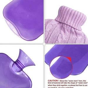 Bouteilles isothermes en caoutchouc transparent personnalisées de haute qualité, pratiques, non toxiques, de classe II, pour eau froide et chaude, avec couvercle en peluche - Product Image 2