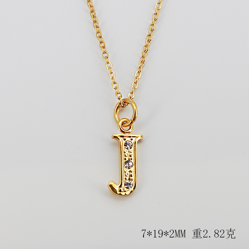(ทอง) ตัวอักษร J (รวมสร้อยคอ)