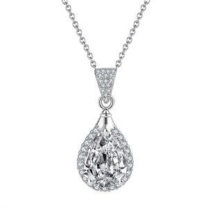 Live Hot Sale Shining 5 karat Moissanite Diamond Pendant Drop Pendant Sweet Elegant Collarbone <b>Necklace</b> - Product Image 5