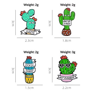 Custom Sharp Prick Cactus Enamel Pin Hug Me Brooch Alloy Accessory Backpack <b>Hat</b> Decor Creative Student Gift Trendy Quote Badge - Product Image 1