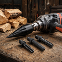 Foret à noyau HSS robuste et amovible, finition oxyde noir, pour perçage du bois et fendage de bûches – Vente chaude
