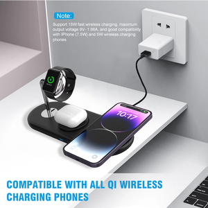 Estación de carga inalámbrica 3 en 1, estación de carga para <span class=keywords><strong>iphone</strong></span>, Airpods, <span class=keywords><strong>cargador</strong></span> inalámbrico para reloj inteligente, los más vendidos - Product Image 6