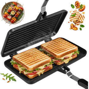 Popular Portable Sandwich Cake Mold Aluminium Roasting Pan Outdoor Use Two Side Breakfast Sandwich Grill Pan - Product Image 4