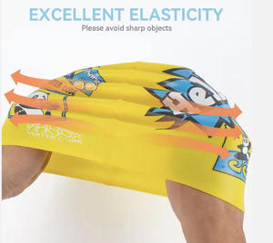 <span class=keywords><strong>Gorro</strong></span> de Natación de Silicona de Alta Calidad para Niños y Adultos, Personalizado e Impreso, al por Mayor - Product Image 5