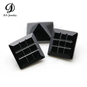 Square Cross Cut Black Cubic Zirconia For Fashion Jewelry Making