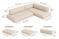 Ensemble de coussins de canapé d'extérieur beige sable, hydrofuges, résistants aux UV, séchage rapide, antidérapants, avec soutien profond pour la position assise et rembourrage personnalisé
