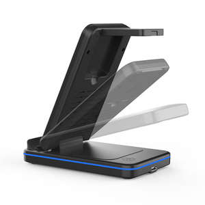 Support de <span class=keywords><strong>chargeur</strong></span> sans fil 3 en 1 15W, Station de charge rapide sans fil à <span class=keywords><strong>Induction</strong></span> magnétique pour <span class=keywords><strong>13</strong></span> <span class=keywords><strong>Apple</strong></span> - Product Image 2