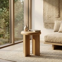 Table d'appoint, petite table basse pour petits espaces, accent moderne pour salon, chambre, coins, bureau, en bois massif