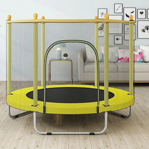 Trampolín Redondo de <span class=keywords><strong>1.4</strong></span> <span class=keywords><strong>M</strong></span> para Niños, con Marco de Acero y Red de Seguridad, para Interiores, Marca Junlin - Product Image 3