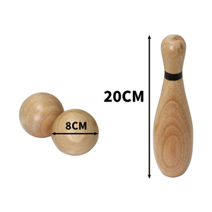 Houten Lawn <span class=keywords><strong>Bowling</strong></span> Set Klassiek Buitenspel voor Gezinnen Inclusief 10 Pins, Twee Houten Ballen en Draagtas - Product Image 4