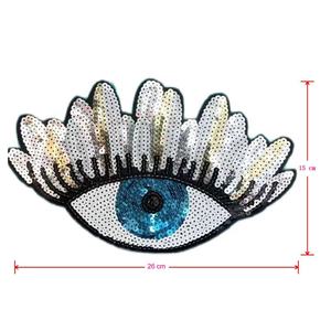 Shenglan Offre Spéciale main mauvais œil patchs à paillettes fer sur patchs pour vêtements grand Applique broderie Patch pour bricolage couture Jeans - Product Image 5