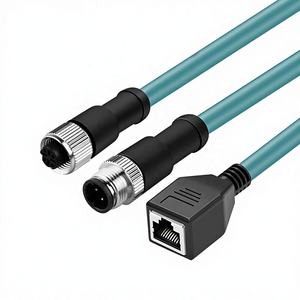 Câble d'extension Gigabit M12 4 cœurs de type D vers <span class=keywords><strong>RJ45</strong></span> femelle, câble de connecteur réseau industriel blindé M12 - Product Image 1