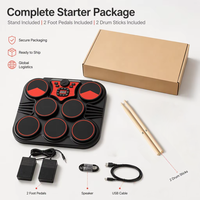 Kit de batterie électronique portable, pad de batterie de bureau sensible à la vitesse