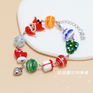 2025 gros noël breloques pendentif verre perlé joyeux noël accessoires pour collier Bracelet bijoux à bricoler soi-même faisant - Product Image 3