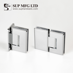 90 °   Charnière à ressort pour porte de douche en verre, style fin, grille <span class=keywords><strong>creuse</strong></span>, pour porte en verre sans cadre, plaque de base de type H - Product Image 5