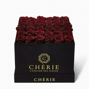 2020 Venta caliente de lujo de cartón negro Rosa flor caja de regalo con tapa - Product Image 6