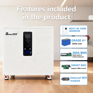 4nrgy Pl-China Stock 51.2v 28kWh 560Ah แบตเตอรี่ในตัว 12kw 3 เฟส 220v/380v ออลอินวัน +Active Balancer+WiFi Module+DDP - Product Image 3