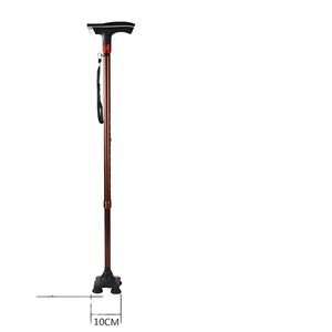 Aluminum Alloy Telescopic Walking Stick With Led <b>Light</b> And Emergency Alarm For Elderly Anti Slip Reinforced Base - Product Image 4