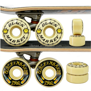 Pièces de skateboard Black Market, style street professionnel, roues double-courbées en polyuréthane 52/53mm 102A, multi-modèles pour - Product Image 3