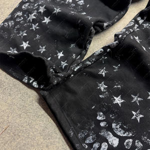 Veste à capuche rétro Streetwear sur mesure pour hommes de haute qualité 100% coton lavé à l'acide surdimensionné fortement imprimé avec fermeture éclair - Product Image 6