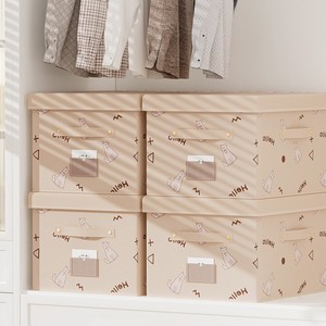 Cute Puppy Washable Fabric <b>Storage</b> <b>Box</b> Rectangle Apricot Pink Foldable Wardrobe Organizer Large Capacity Children Toy <b>Box</b> - Product Image 1