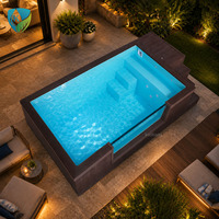 Piscine en conteneur de 40 pieds avec conception préfabriquée et design rectangulaire pour projets de villas