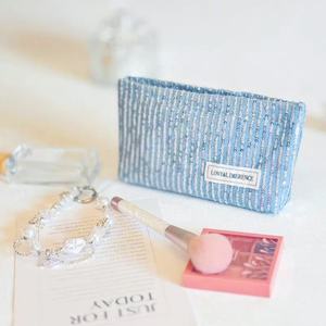 Fashion <b>Large</b> Capacity <b>Cosmetic</b> <b>Bags</b> Sequins with Cotton Evening Clutch Custom Washable Logo Makeup <b>Bag</b> for Women Party Travel - Product Image 2