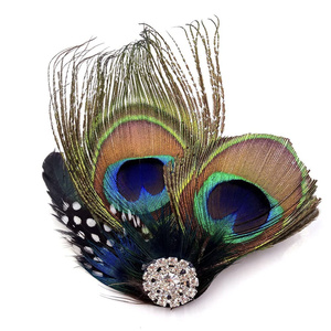 Pince à cheveux fleurie avec plumes <span class=keywords><strong>pour</strong></span> <span class=keywords><strong>femme</strong></span>, accessoire de coiffure <span class=keywords><strong>pour</strong></span> mariée, mariage, cocktail, thé, derby, chapeau de costume - Product Image 1