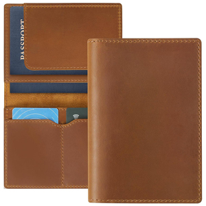 Étui de voyage en cuir pour hommes et femmes, porte-passeport, protège-documents de voyage en cuir, organiseur de documents - Product Image 1