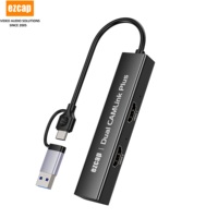 Tarjeta de Captura de Video Ezcap316 Dual HDMI 4K, Mezclador de Video de 2 Canales para Transmisión en Vivo con Múltiples Cámaras, Grabación de Juegos, USB 3.0