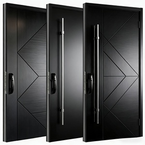 ประตูทางเข้าบ้านทันสมัย พร้อมดีไซน์ป้องกันการโจรกรรมด้วยอะลูมิเนียม สำหรับทางเข้าบ้านภายนอก ประตูบานพับแบบ Pivot - Product Image 4