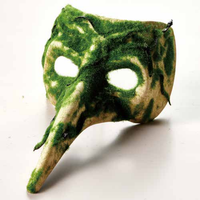 Masque de mascarade en bois de cerf mousse Forêt verte Accessoire de costume d'Halloween en PVC