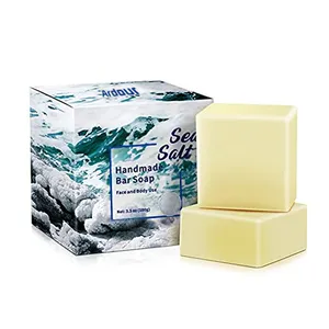 Özel etiket organik doğal bitkisel cilt bakımı yüz vücut el yıkama temizleme beyazlatma tuvalet el yapımı deniz tuzu beyazlatma sabunu