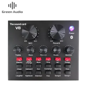 GAX-V8 Usb 외부 사운드 카드 컴퓨터 오디오 인터페이스 사운드 카드 BT