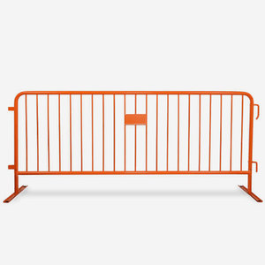 Barrière de sécurité robuste <span class=keywords><strong>en</strong></span> acier pour le contrôle des foules, <span class=keywords><strong>barricade</strong></span> métallique portable avec pieds de pont pour les chantiers de construction et les projets de sécurité routière - Product Image 2